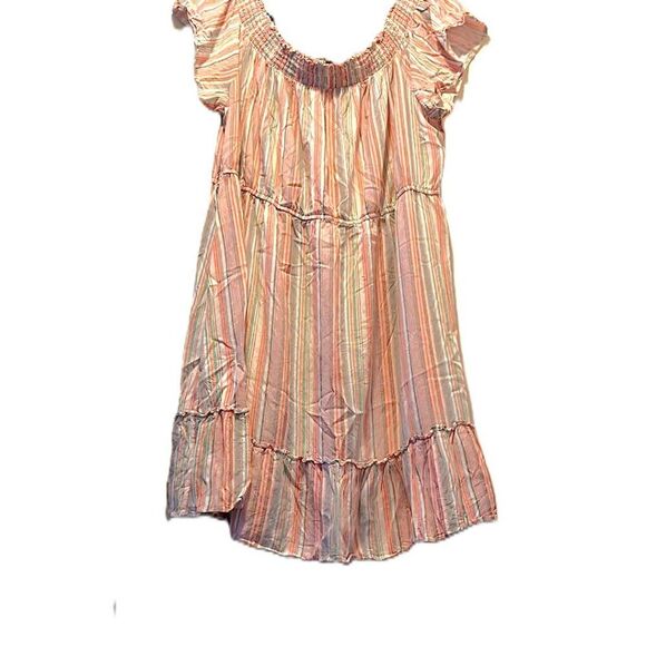 As U Wish Off the Shoulders Multi color Striped Dress - Size 2X - Picture 1 of 7
